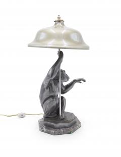 Art Deco Pewter Monkey Table Lamps - 1377509