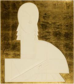 Art Deco Plaster Relief Portrait of a Woman - 4485374