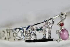 Art Deco Platinum Charms on Bracelet - 3455106
