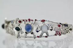 Art Deco Platinum Charms on Bracelet - 3455213