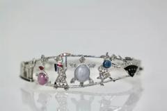 Art Deco Platinum Charms on Bracelet - 3455236