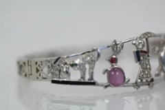 Art Deco Platinum Charms on Bracelet - 3455250
