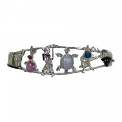 Art Deco Platinum Charms on Bracelet - 3551794