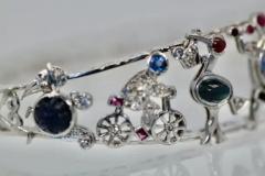 Art Deco Platinum Charms on Bracelet - 3455118