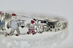 Art Deco Platinum Charms on Bracelet - 3455248