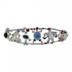 Art Deco Platinum Charms on Bracelet - 3551795