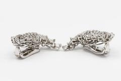 Art Deco Platinum Diamond 10 00cttw Leaf Earrings - 4438027