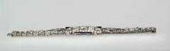 Art Deco Platinum Diamond Sapphire Bracelet - 3458894