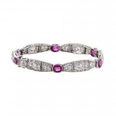 Art Deco Platinum Diamond and Ruby Bracelet - 222914