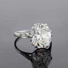 Art Deco Platinum Old Mine Cushion Cut Diamond Engagement Ring 5 63ct Center - 2398473