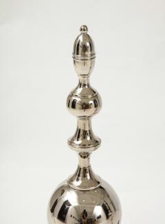 Art Deco Polished NIckel Spire Andirons - 2132383