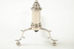 Art Deco Polished NIckel Spire Andirons - 2132385