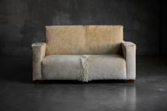 Art Deco Pony Hide Two Seater Sofa France 1930s - 4758655