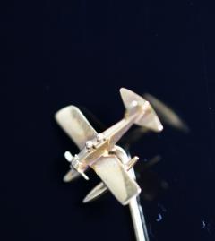 Art Deco Racing Seaplane Gold Lapel Pin - 339657