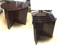 Art Deco Rare 4 Quarter Coffee Table Stackable in Nest Table - 616963