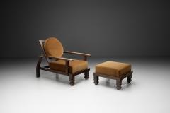 Art Deco Reclining Lounge Chair with Footstool Europe 1930s - 4398914