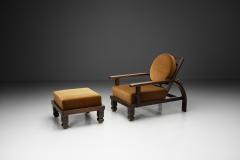 Art Deco Reclining Lounge Chair with Footstool Europe 1930s - 4398916
