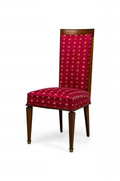 Art Deco Red Upholstered Seat and High Back Dining Chairs - 4664467