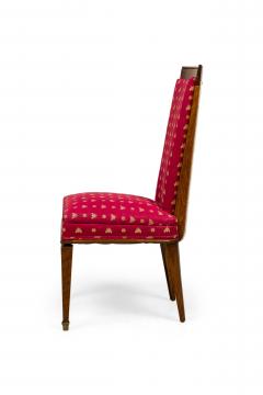 Art Deco Red Upholstered Seat and High Back Dining Chairs - 4664468