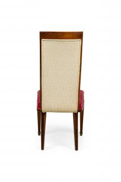 Art Deco Red Upholstered Seat and High Back Dining Chairs - 4664469