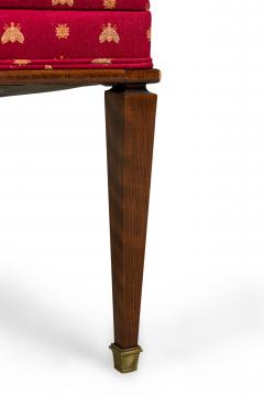 Art Deco Red Upholstered Seat and High Back Dining Chairs - 4664474