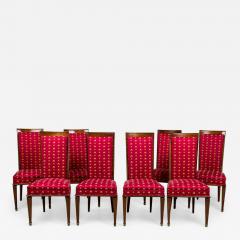 Art Deco Red Upholstered Seat and High Back Dining Chairs - 4728871