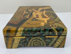 Art Deco Revival Style Figurative Lacquer Decorative Box - 3441305