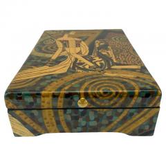 Art Deco Revival Style Figurative Lacquer Decorative Box - 3441306