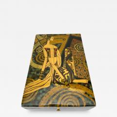 Art Deco Revival Style Figurative Lacquer Decorative Box - 3444299