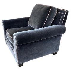 Art Deco Roll Arm Mohair Down Club Chair - 4306761