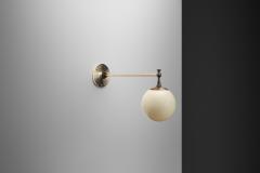 Art Deco Round Opal Glass Wall Light Denmark ca 1930s - 4746985