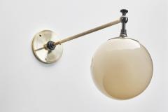Art Deco Round Opal Glass Wall Light Denmark ca 1930s - 4746991