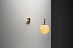 Art Deco Round Opal Glass Wall Light Denmark ca 1930s - 4747433