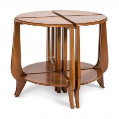 Art Deco Round Walnut Coffee Table Four Nesting Tables - 1598964