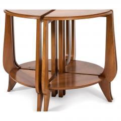 Art Deco Round Walnut Coffee Table Four Nesting Tables - 1598965