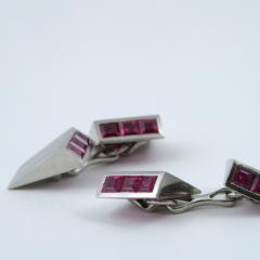 Art Deco Ruby and Platinum Cuff Links - 202095