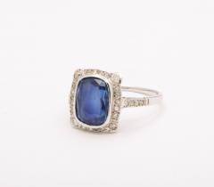 Art Deco Sapphire and Diamond White Gold Ring - 3154020