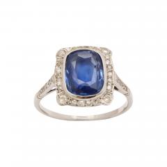 Art Deco Sapphire and Diamond White Gold Ring - 3160907