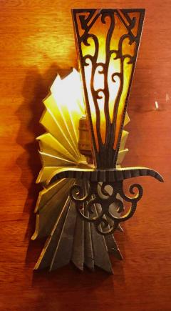 Art Deco Sconces Original Zig Zag Design Two Matching Pairs - 1885930