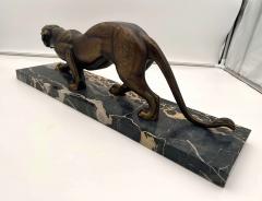 Art Deco Sculpture of a Panther Bronze Cast Marble France circa 1930 - 2516168