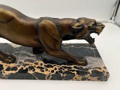 Art Deco Sculpture of a Panther Bronze Cast Marble France circa 1930 - 2516173