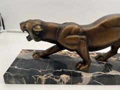 Art Deco Sculpture of a Panther Bronze Cast Marble France circa 1930 - 2516174