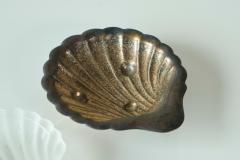 Art Deco Shell Shaped Vide Poche in Patinated Silver and Satin Glass 1930s - 4396286