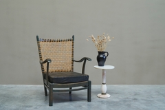 Art Deco Side Table in Carved Alabaster and Patinated Brass Italy 1940s - 4803225