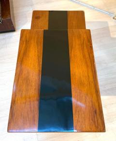 Art Deco Side Tables Walnut Veneer and Black Polish France circa 1930 - 1730234