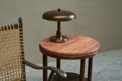 Art Deco Side or Gueridon Table in Solid Oak and Red Travertine 1930s - 4803401