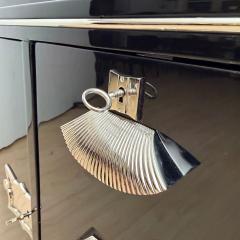 Art Deco Sideboard Black Lacquer Maple Chrome France circa 1930 - 4459018