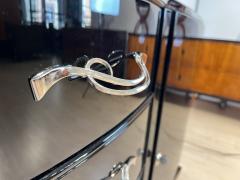 Art Deco Sideboard Black Lacquer Nickel Maple France circa 1930 - 3181341