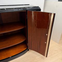 Art Deco Sideboard Black Lacquer Nickel Marble Mahogany France circa 1930 - 4705632