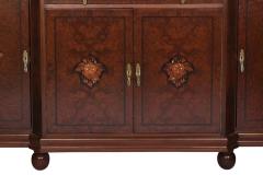 Art Deco Sideboard Buffet Walnut and Amboyna Wood Marble Top - 3429305